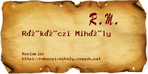 Rákóczi Mihály névjegykártya