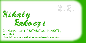 mihaly rakoczi business card